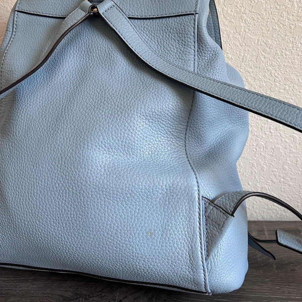 Gold Studded | Drawstring Flap Backpack | Pale Blue - Picture 9 of 17